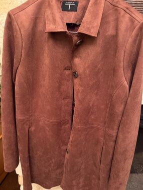 Tahari suede like rose colored jacket